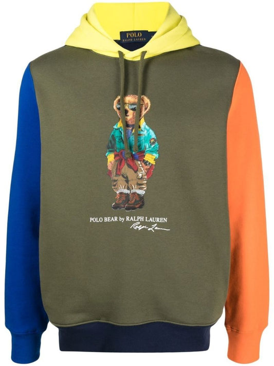 Green Polo Bear Colourblock Hoodie