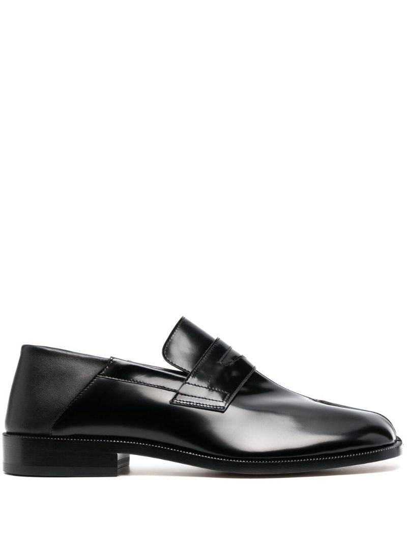 Black Tabi Leather Loafers