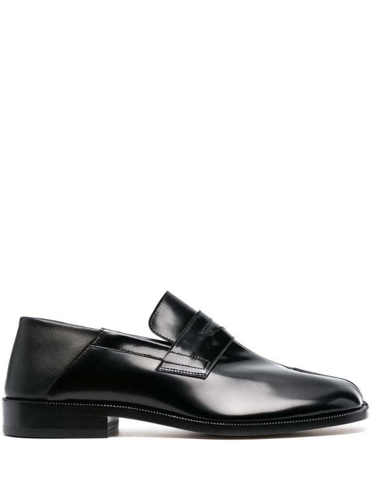 Black Tabi Leather Loafers