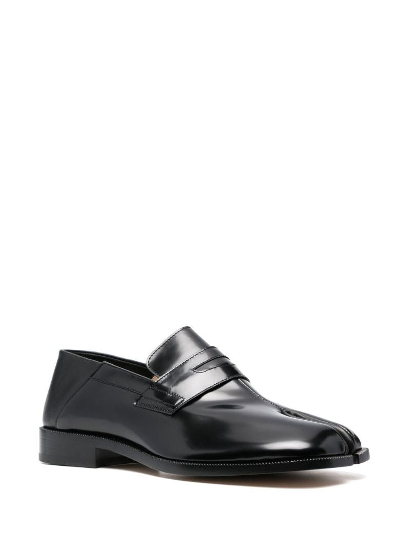 Black Tabi Leather Loafers