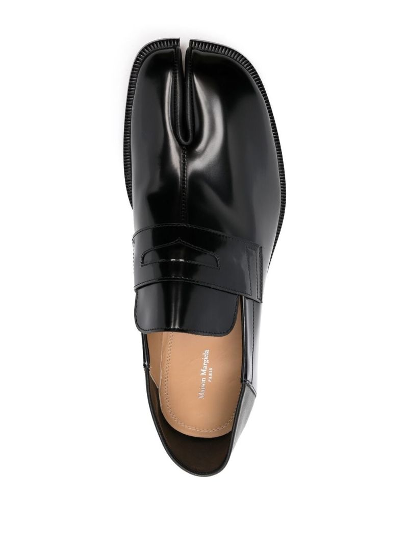 Black Tabi Leather Loafers