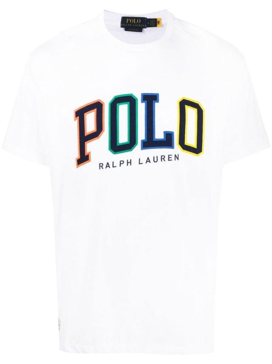 White Embroidered-logo Short-sleeve T-shirt