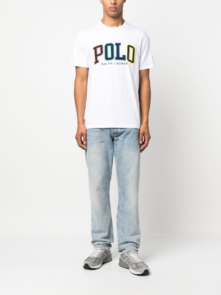 White Embroidered-logo Short-sleeve T-shirt