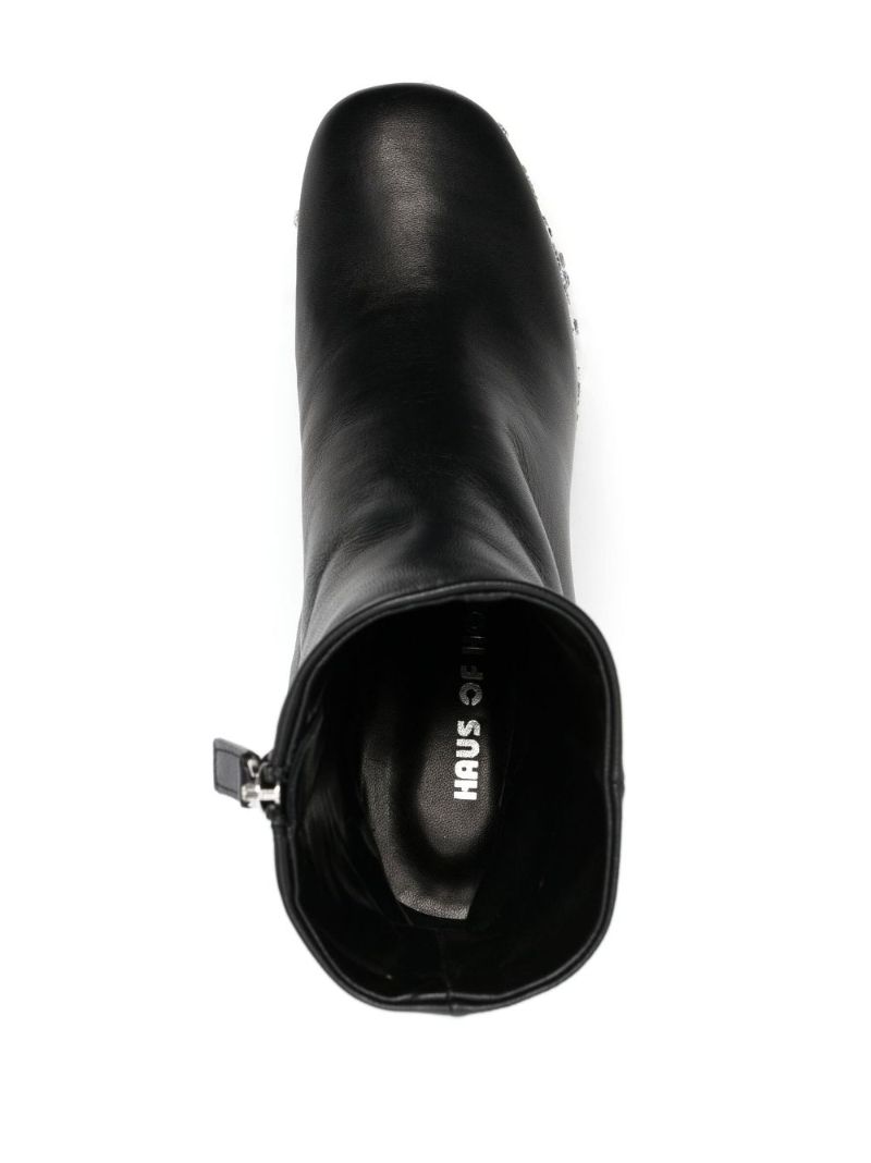 Black Croco Crystal 120 Leather Ankle Boots