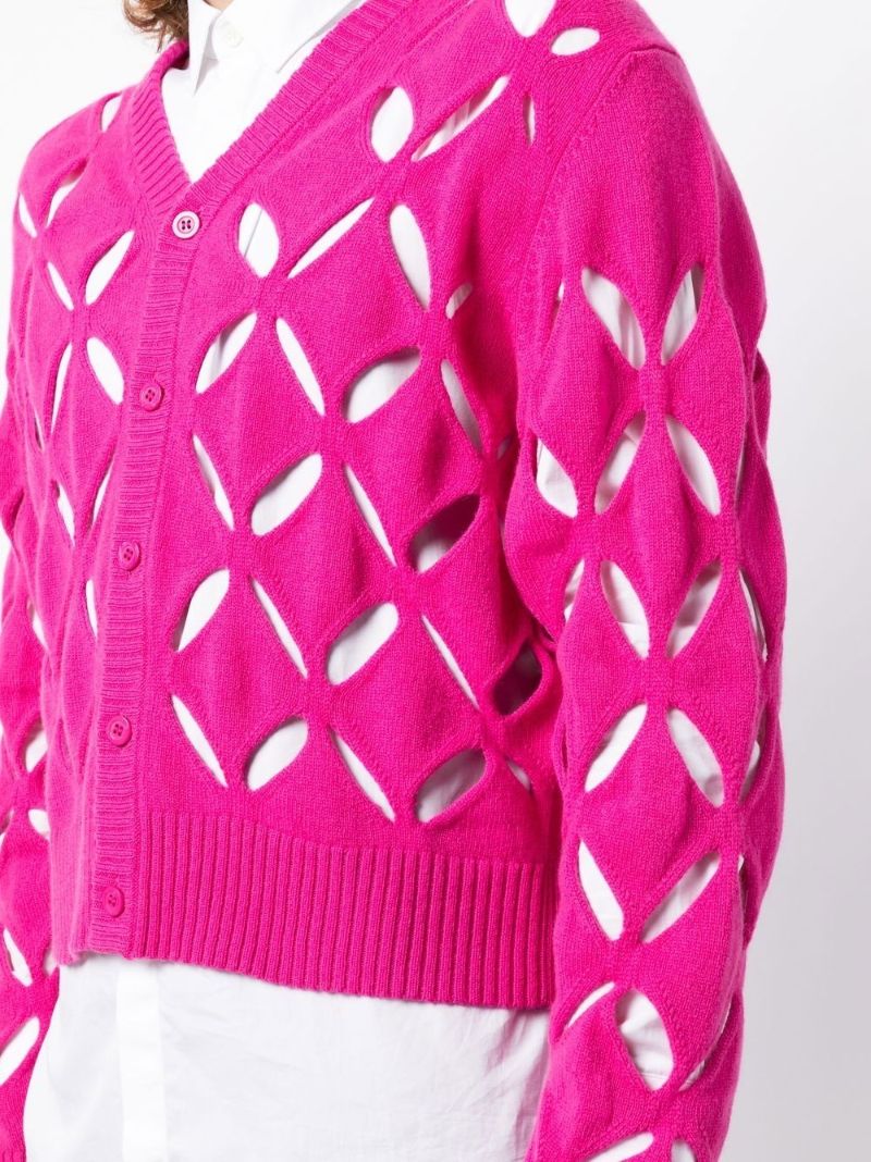 Pink Slashed Wool Cardigan