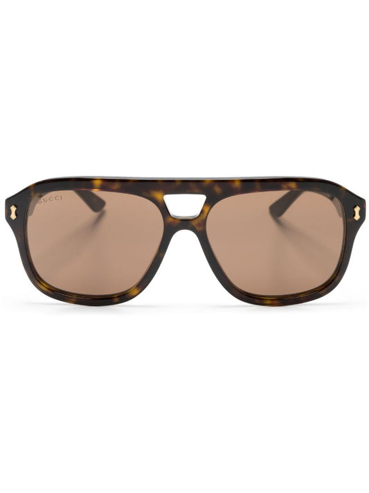 Brown Pilot-style Sunglasses