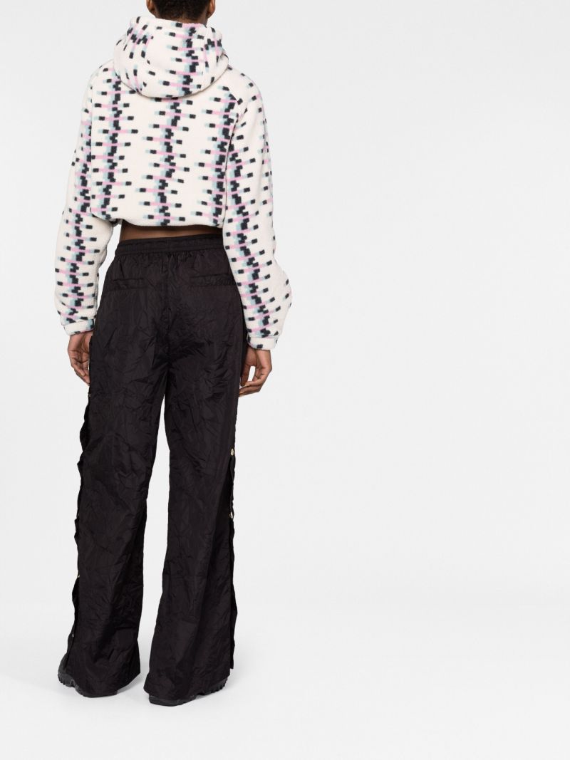 Black Volley Buttoned Loose Trousers
