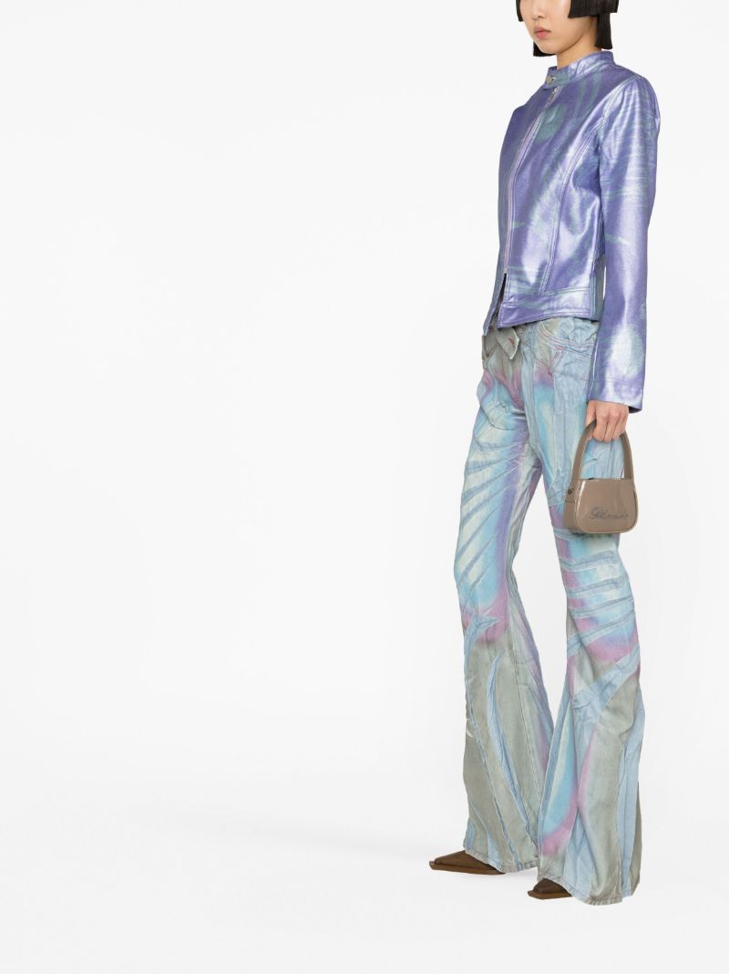 Purple Metallic Racing Cotton Jacket
