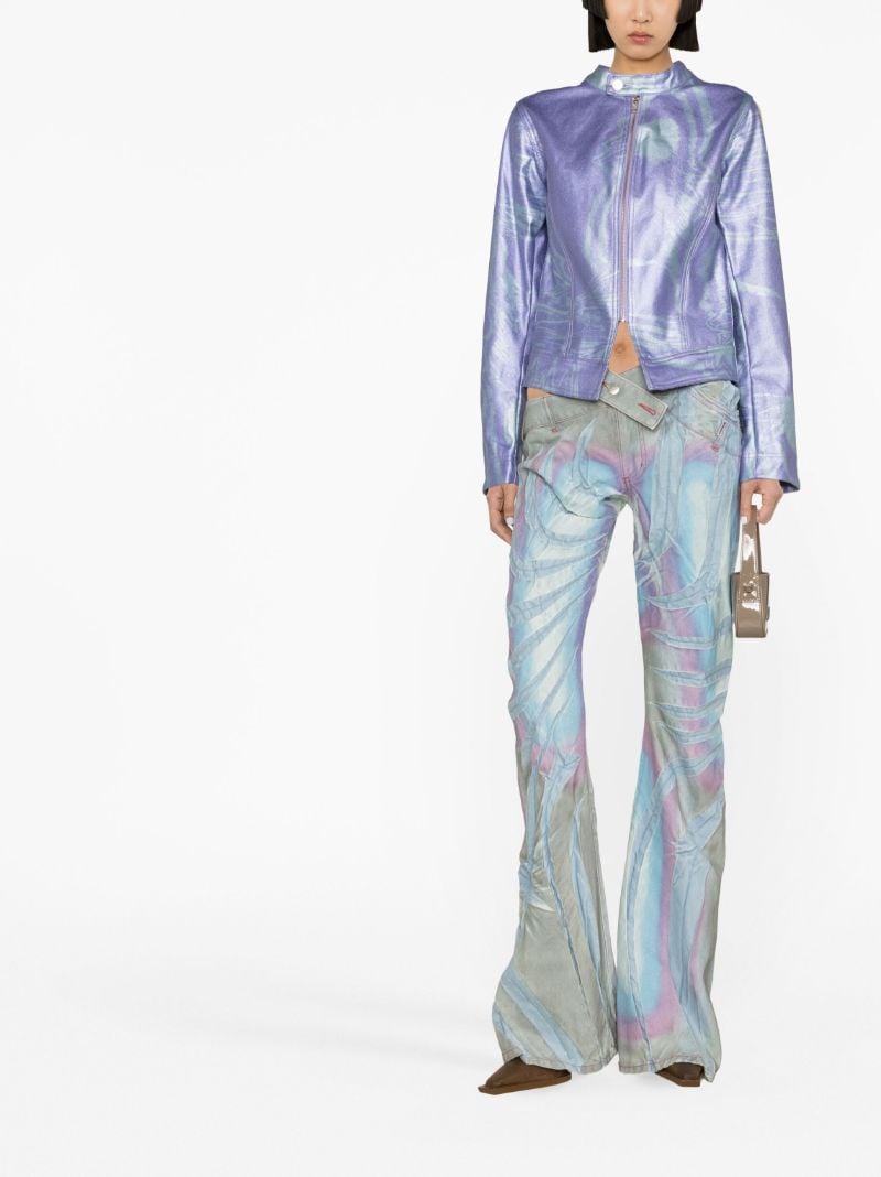 Purple Metallic Racing Cotton Jacket