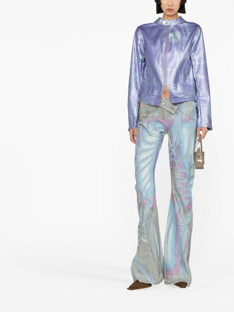 Purple Metallic Racing Cotton Jacket