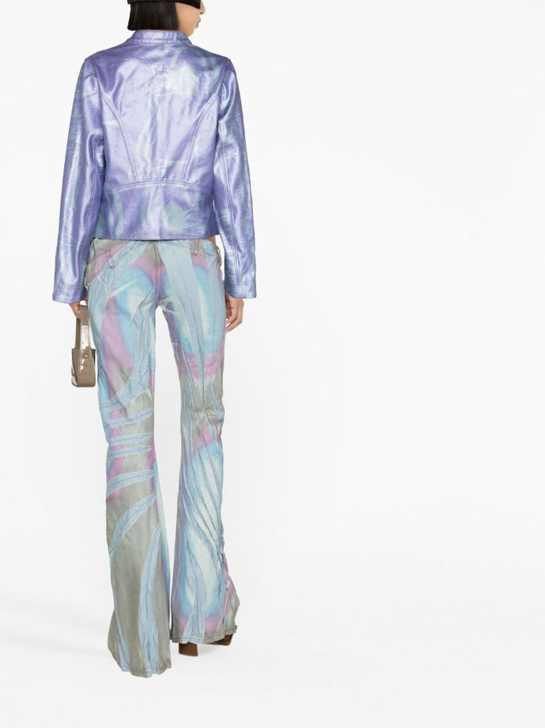 Purple Metallic Racing Cotton Jacket