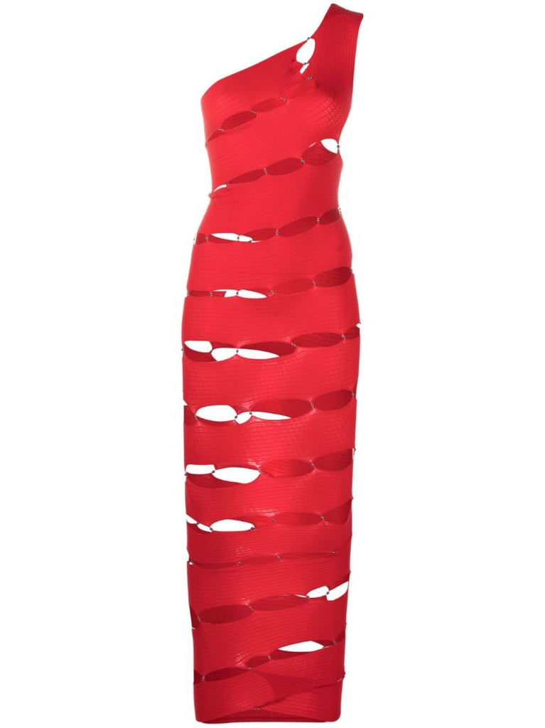 Red Spiral Cut-out Maxi Dress