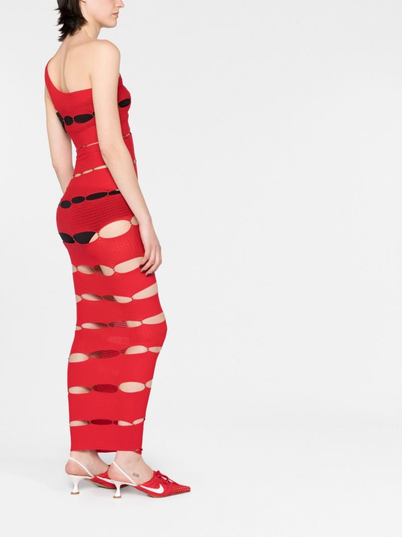 Red Spiral Cut-out Maxi Dress
