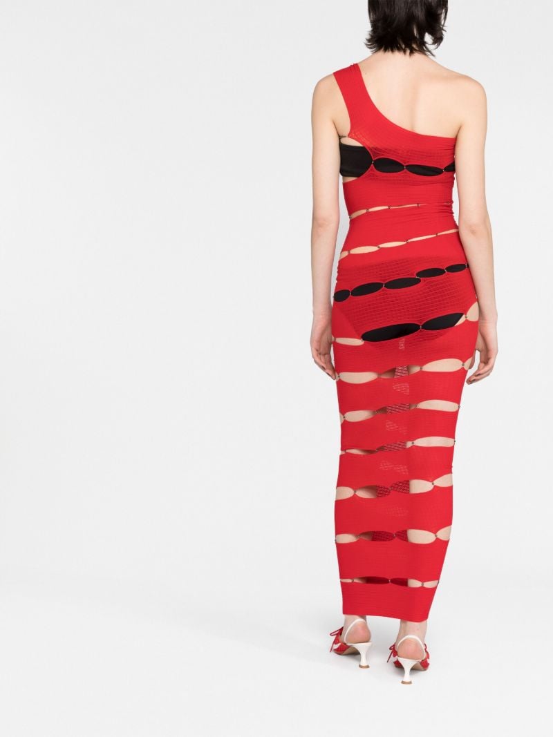 Red Spiral Cut-out Maxi Dress