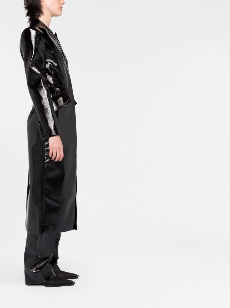 Black Faux Leather Coat