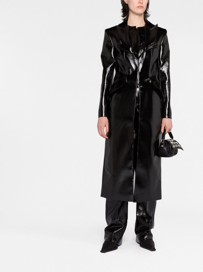 Black Faux Leather Coat