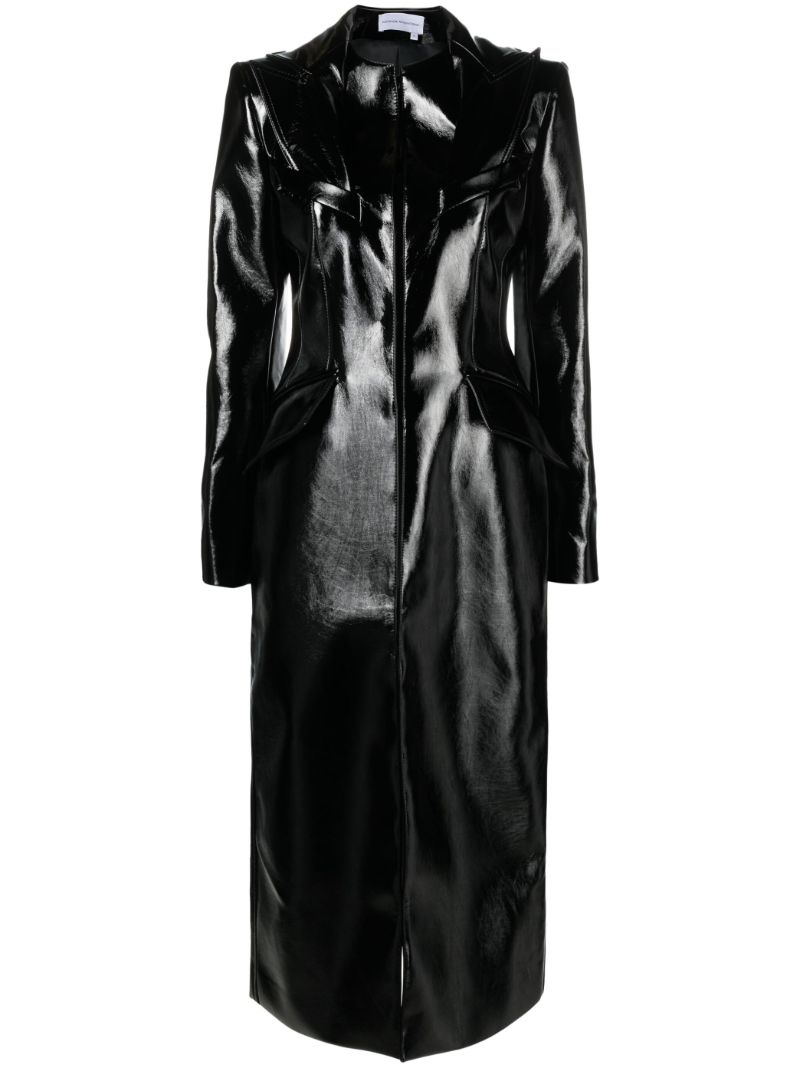 Black Faux Leather Coat