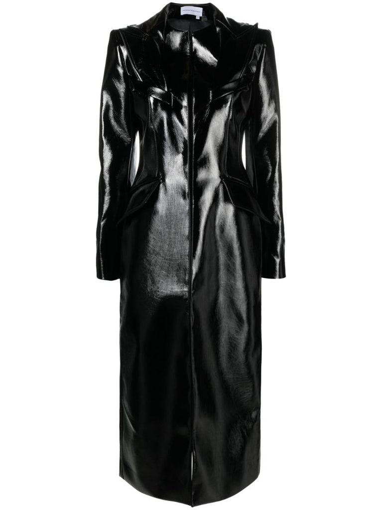 Black Faux Leather Coat
