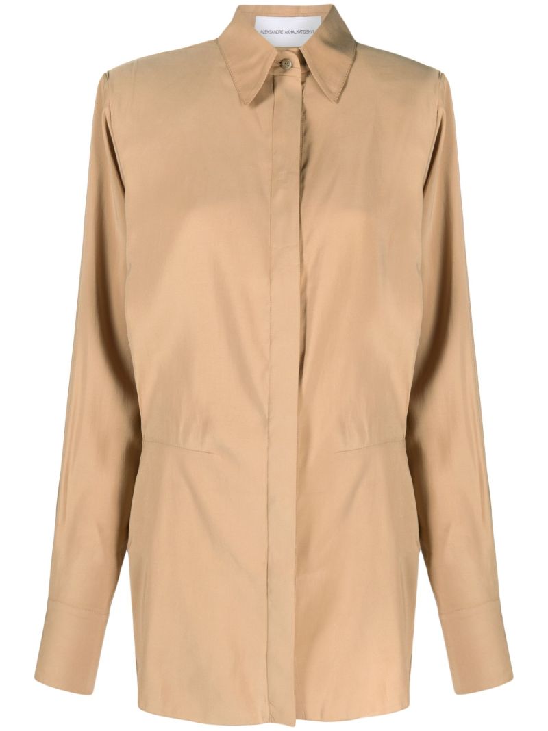Neutral Shirt Mini Dress
