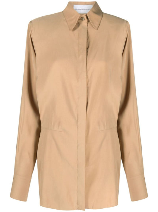 Neutral Shirt Mini Dress