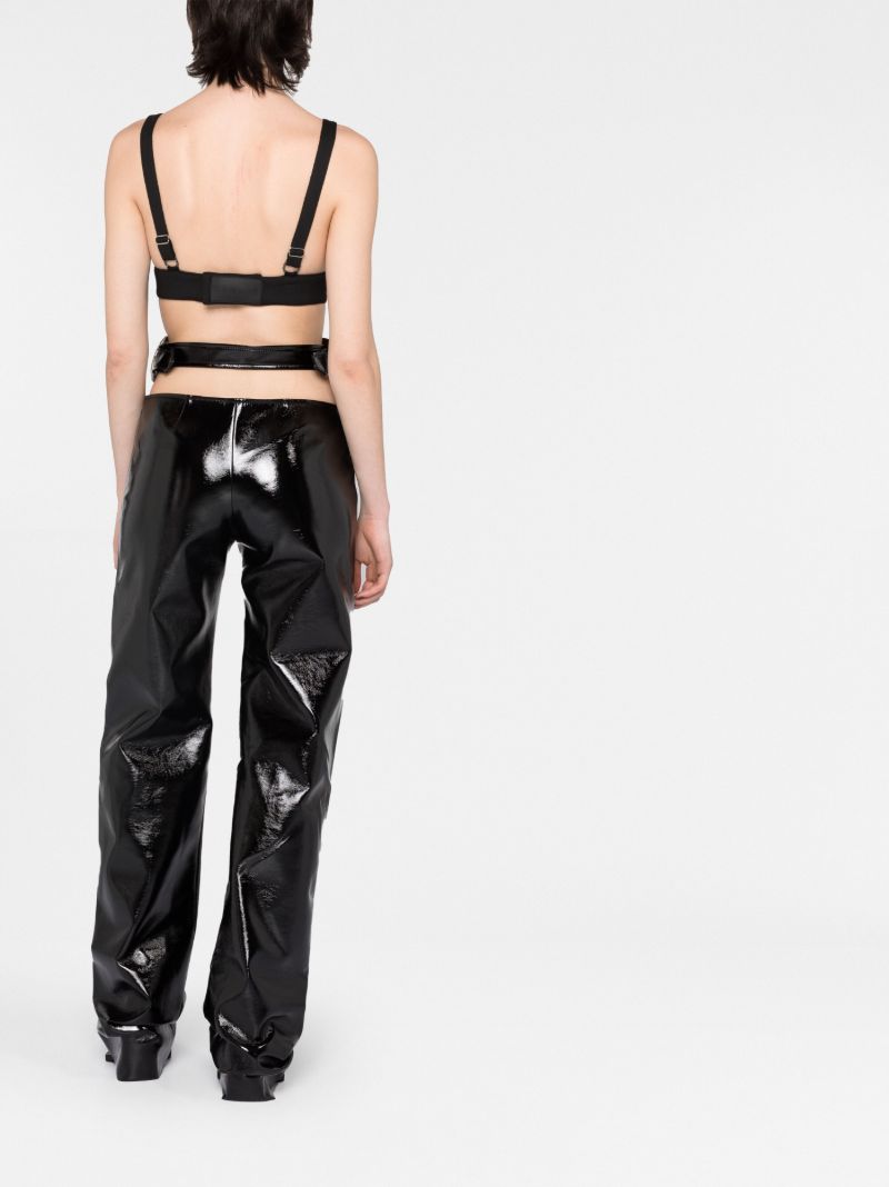 Black Cut-out Vinyl Trousers
