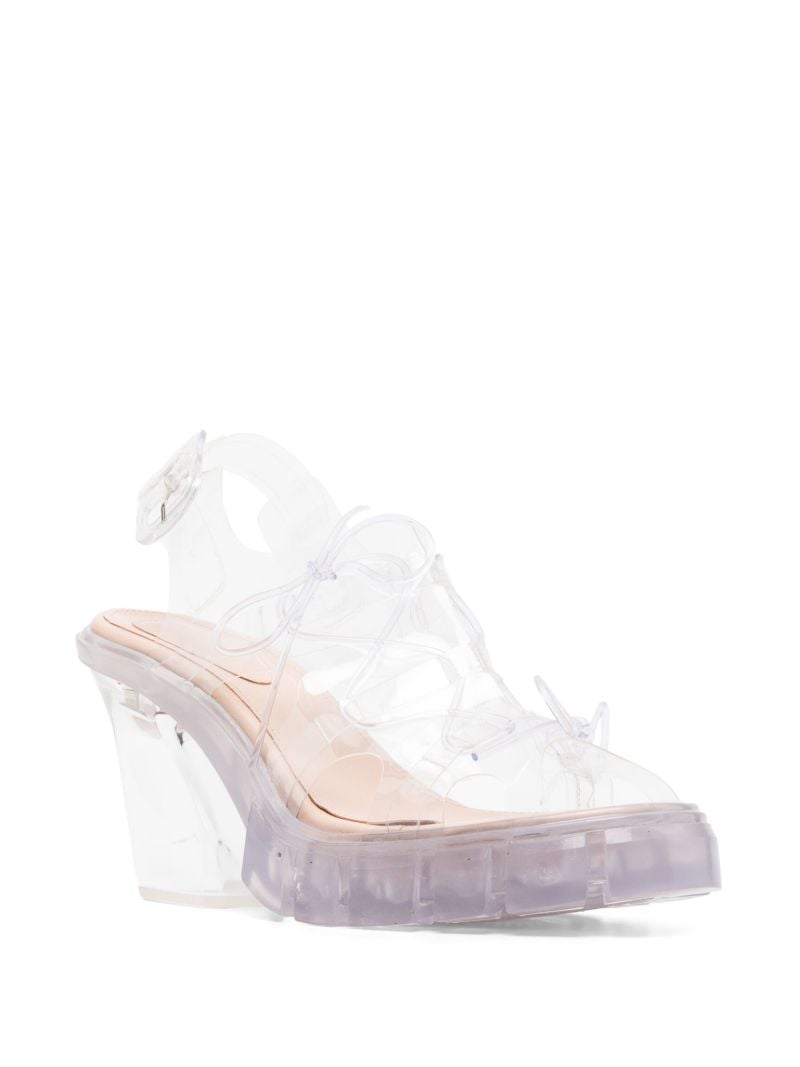 Clear Sculpted Heel Sandals