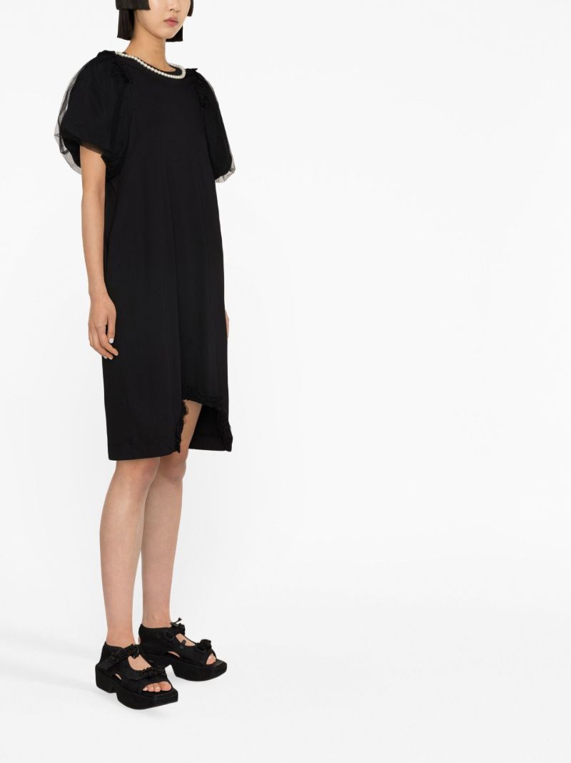 Black Pearl-embellished T-shirt Dress