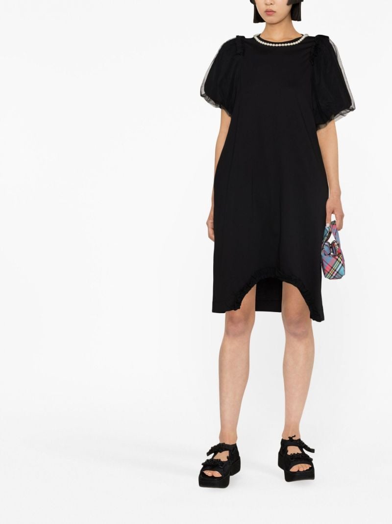 Black Pearl-embellished T-shirt Dress