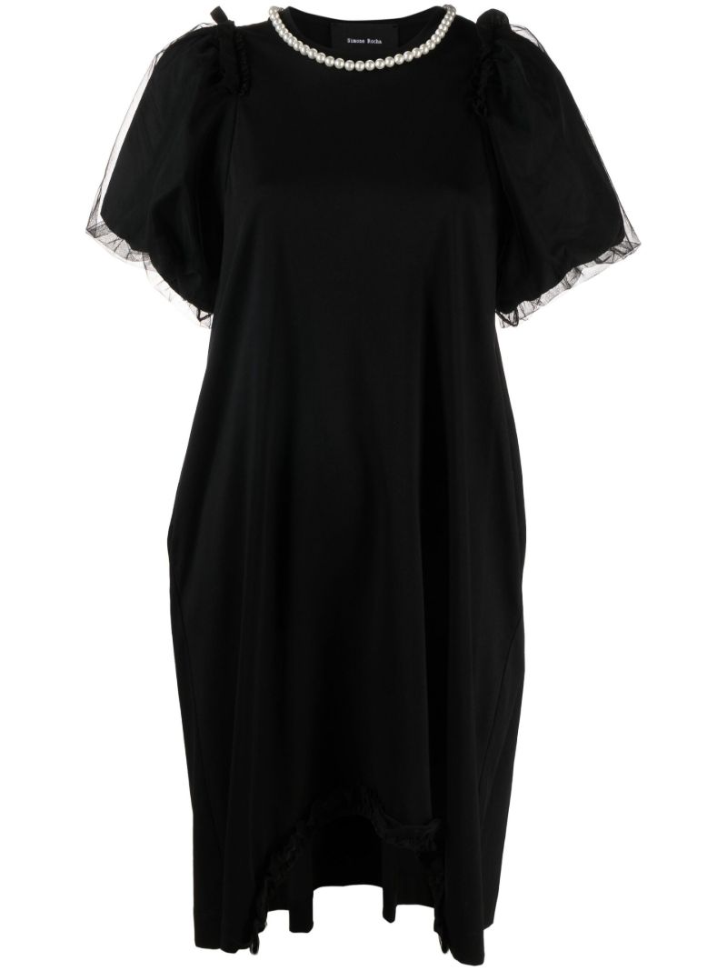 Black Pearl-embellished T-shirt Dress