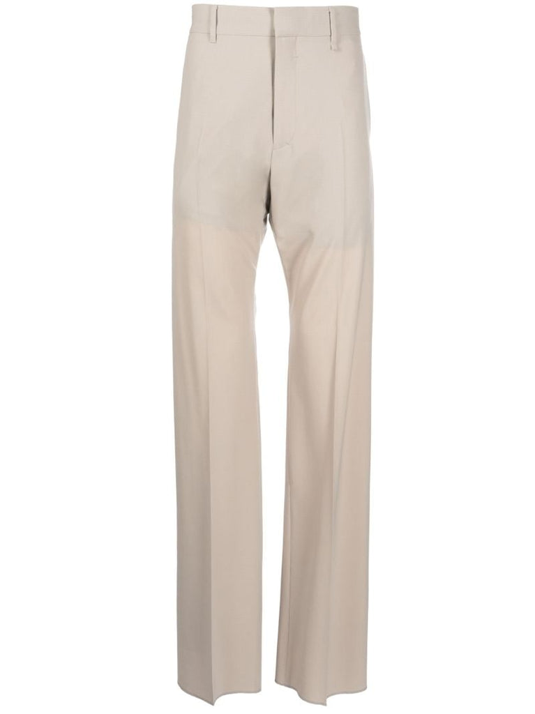 Grey Tailored Flared Trousers