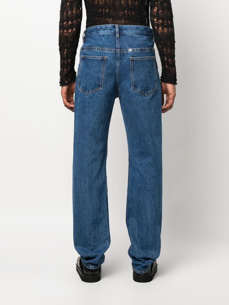 Blue Distressed Effect Jeans