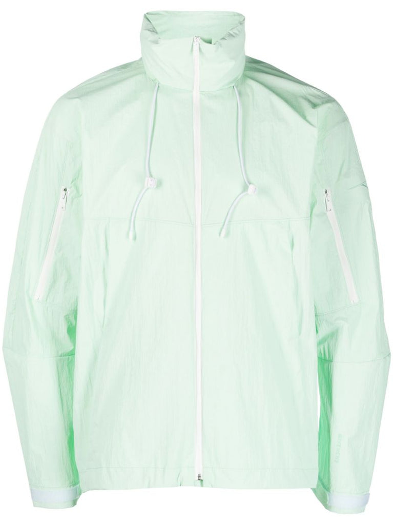 Green Logo Print Windbreaker