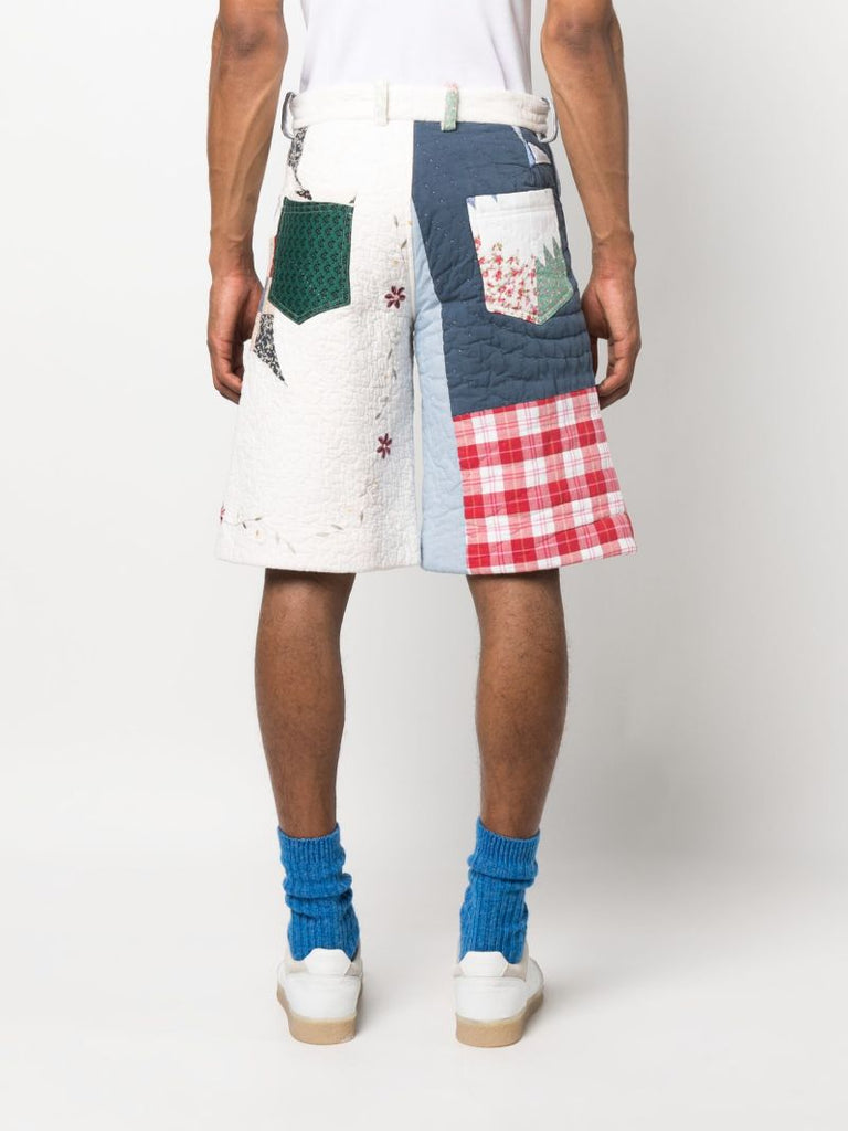 Blue Quilted Blanket Shorts