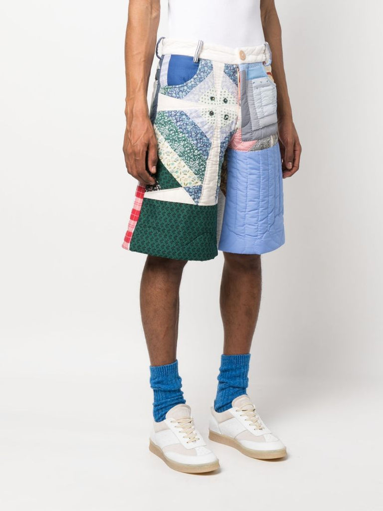 Blue Quilted Blanket Shorts