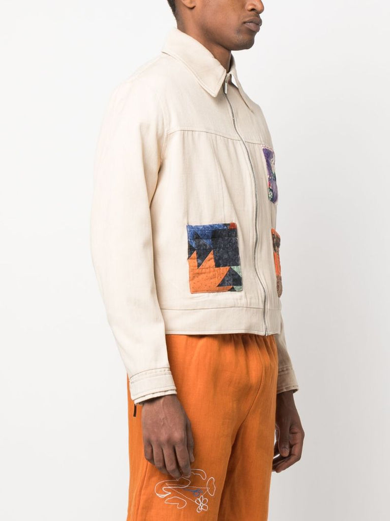 Neutral Patch Pocket Quilted Jacket