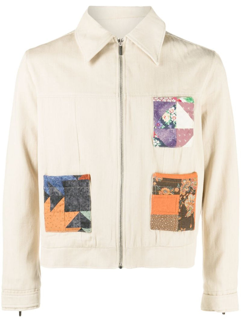 Neutral Patch Pocket Quilted Jacket