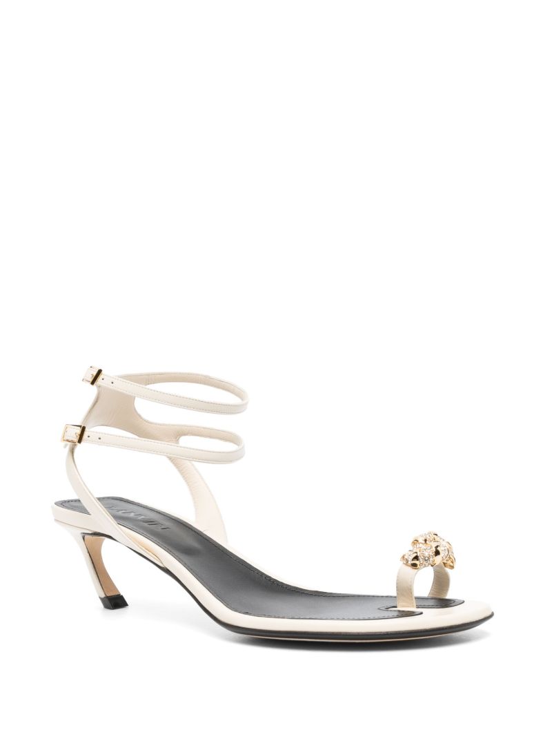 White 45 Crystal-embellished Buckled Sandals