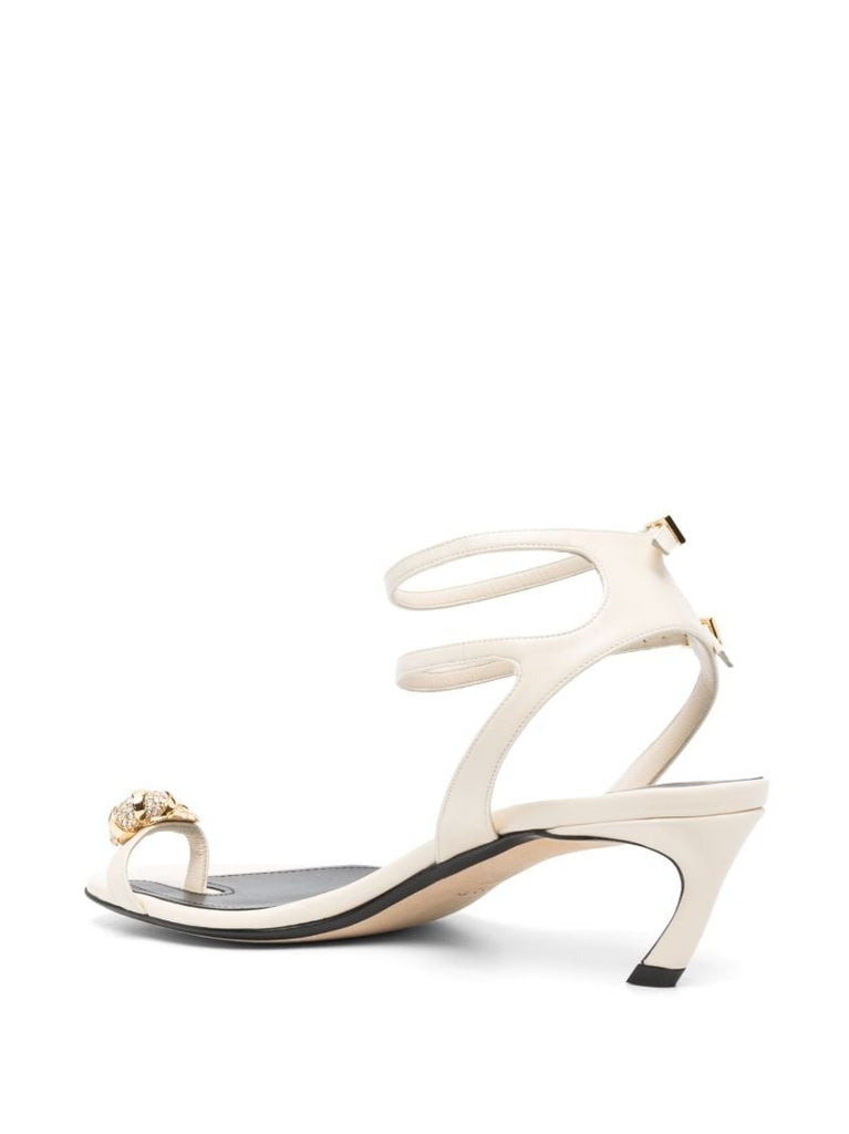 White 45 Crystal-embellished Buckled Sandals
