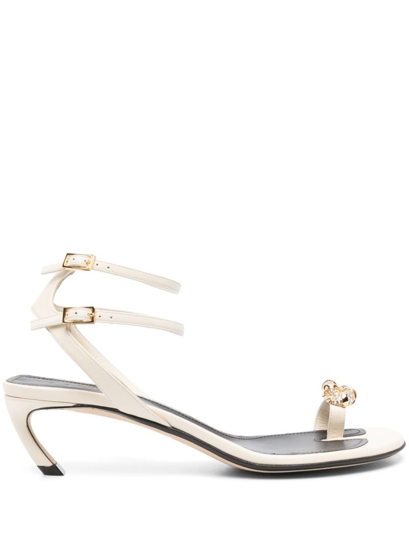 White 45 Crystal-embellished Buckled Sandals