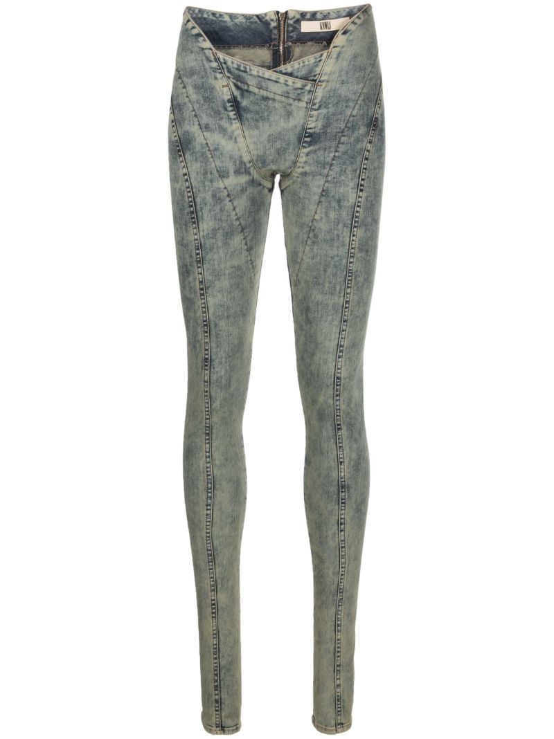 Blue Celest Asymmetric Skinny Jeans