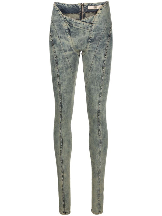 Blue Celest Asymmetric Skinny Jeans