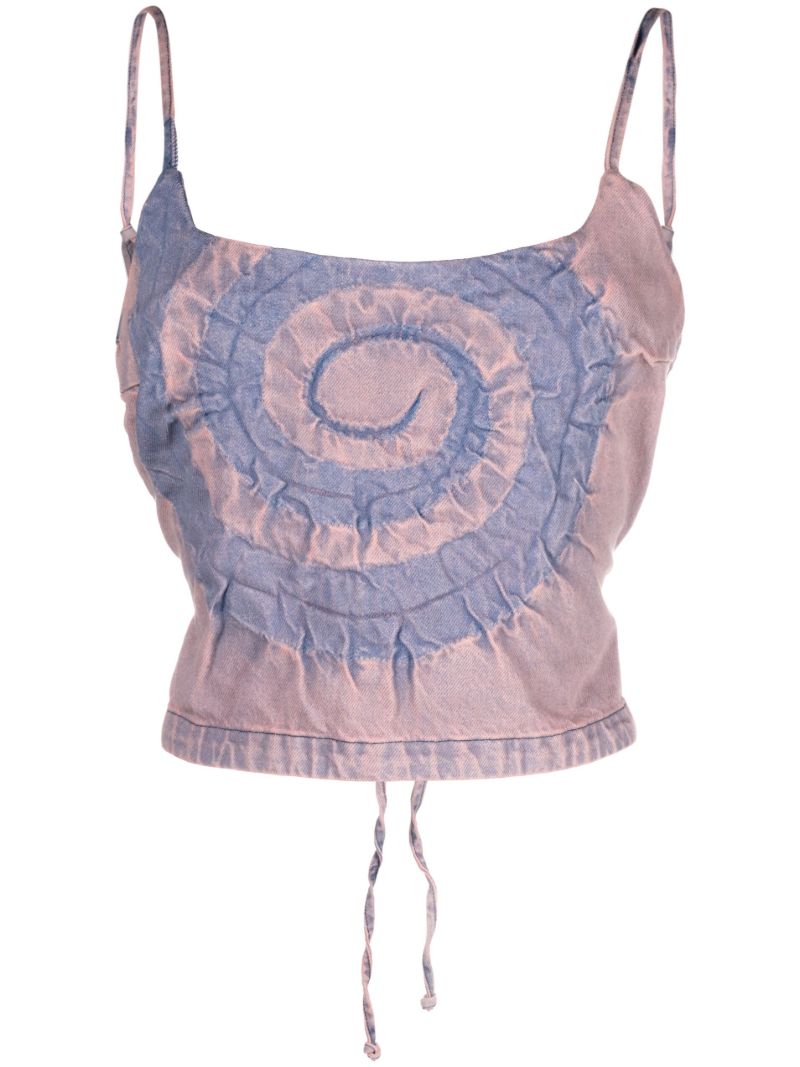Pink Tie-back Denim Top