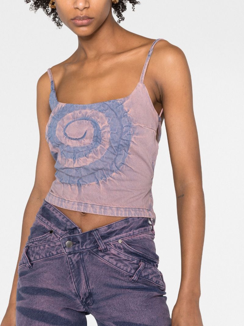 Pink Tie-back Denim Top