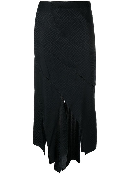 Black Spiral Asymmetric Skirt