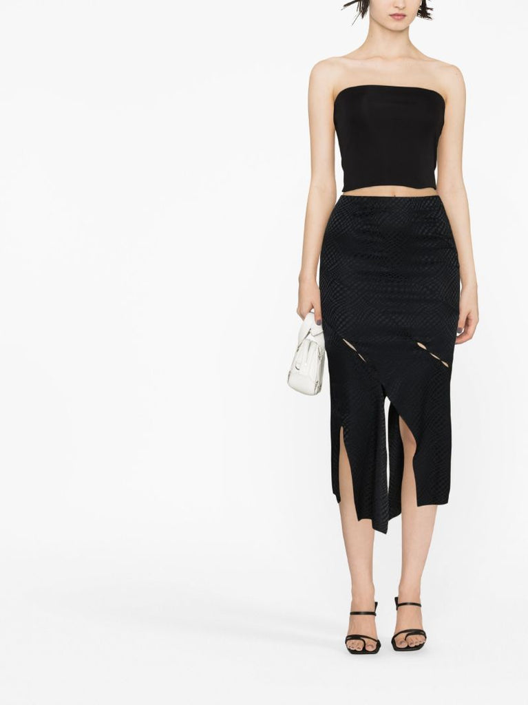 Black Spiral Asymmetric Skirt