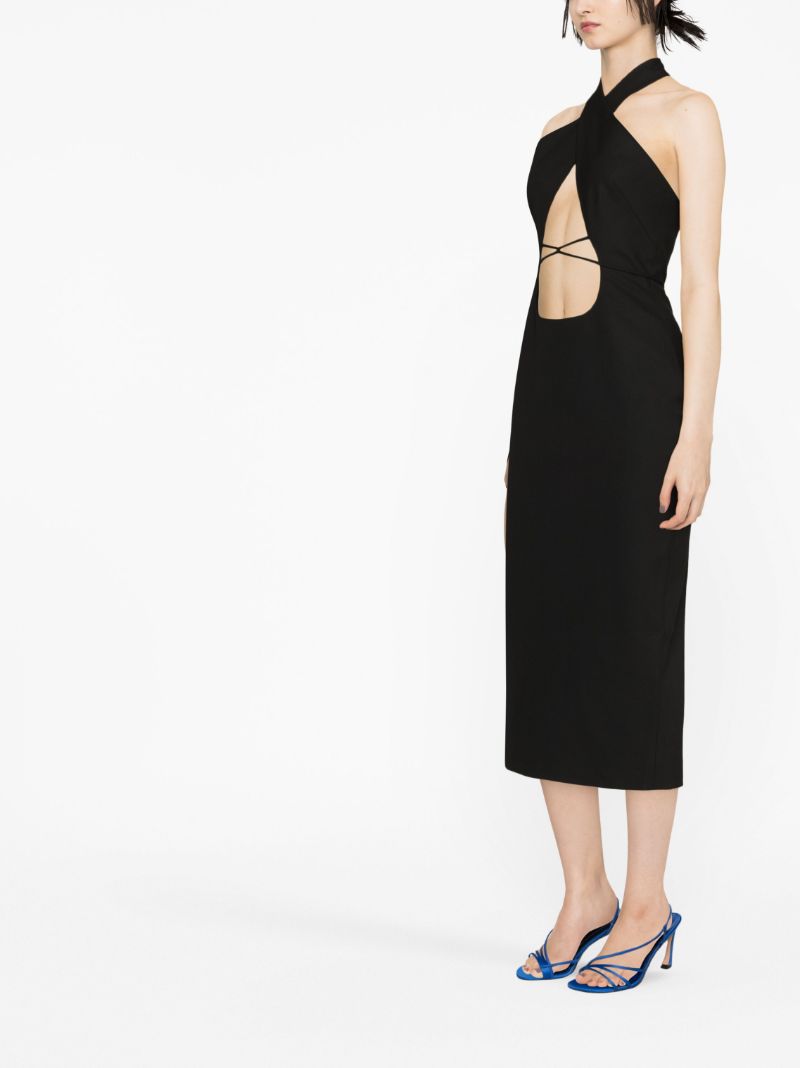 Black Halterneck Cut-out Dress