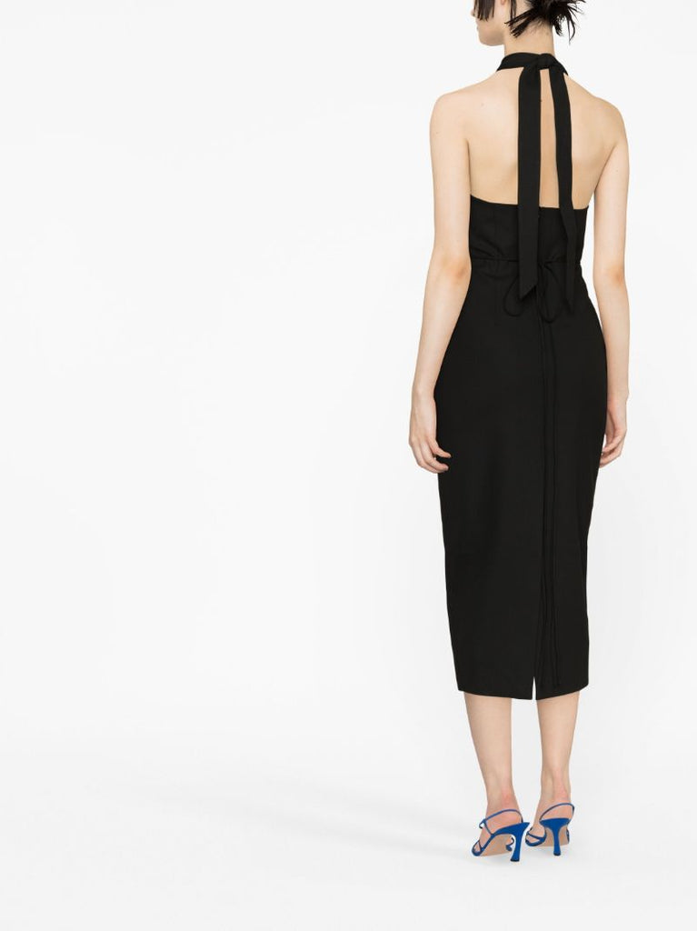 Black Halterneck Cut-out Dress