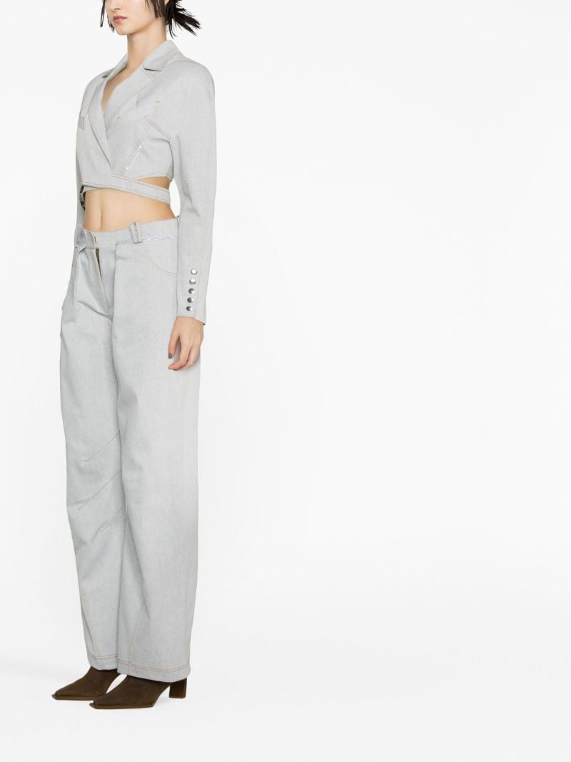 Blue Wide-leg Cotton Jeans