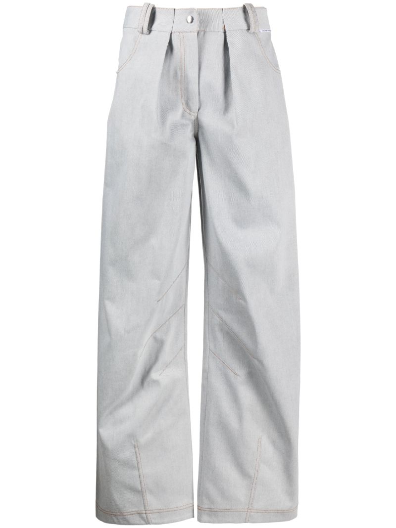 Blue Wide-leg Cotton Jeans