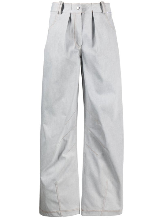 Blue Wide-leg Cotton Jeans